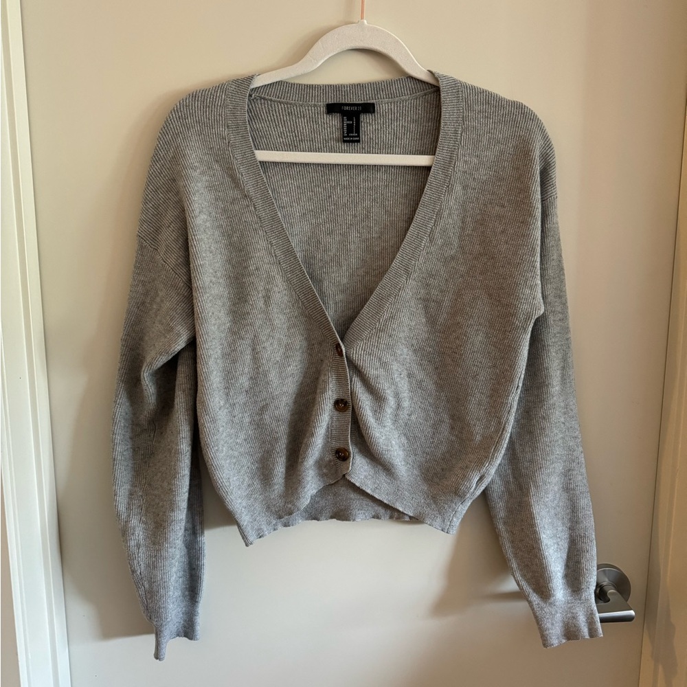 Button up, knit, crop top sweater
